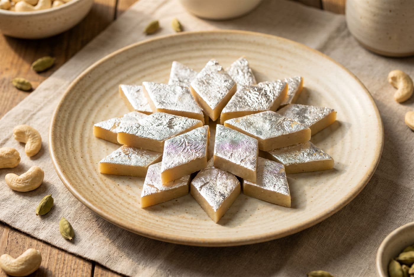 Easy Kaju Katli Recipe (4 Ingredients)