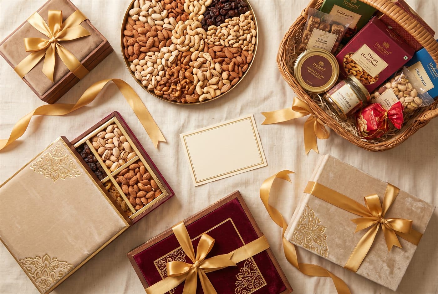 Premium dry fruit gift boxes, tray and hamper